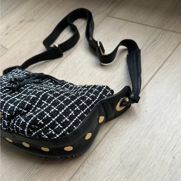 HAMMITT Cooper Small Midnight Trellis/Brushed Gold Crossbody Shoulder Bag - Picture 5 of 11